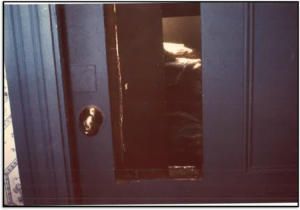 Door to Laura Kempton’s apartment
