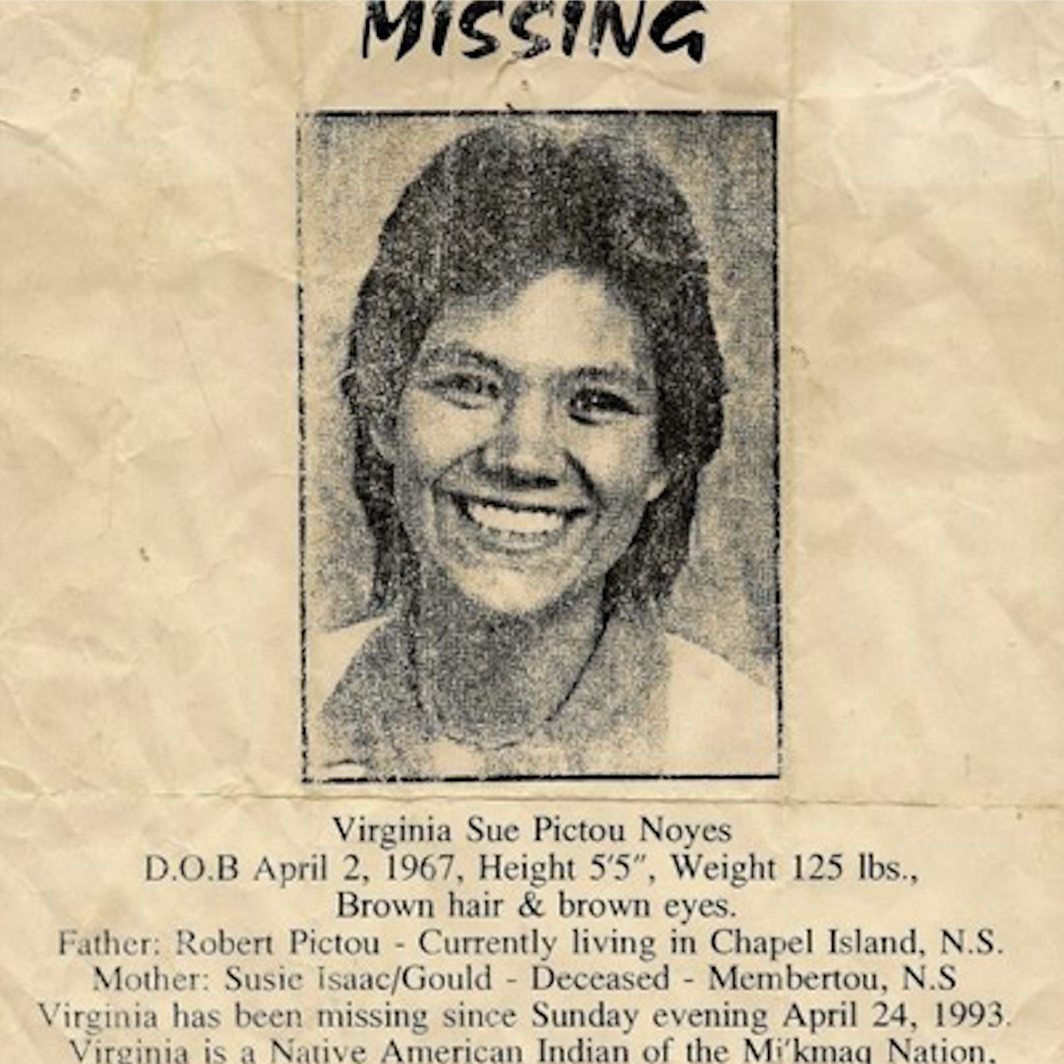 Virginia Sue Missing Poster