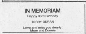 In Memoriam for Terry Duran