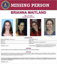 Brianna Maitland missing persons poster.