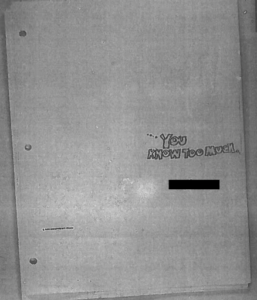The inside of the same card in Eddy Segall’s case file, believed to be sent between Eddy and Charlie.