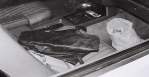 Kathy Perry’s purse on the front seat of her abandoned car.