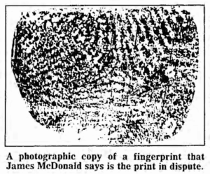 The disputed fingerprint at the center of the case.
