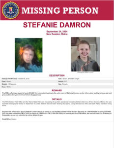 FBI missing persons poster for Stefanie Damron.