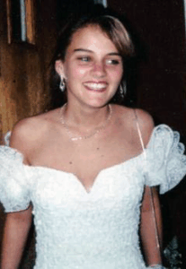 Deanna in her prom dress.