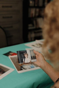 Michelle’s eyes rarely left the photos of Chrissy as we spoke