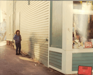 Witness Doreen Stiles standing outside La Casa Green in the approximate location she claimed to be standing when she heard an argument inside.
