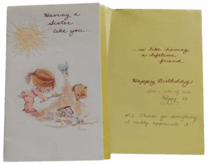 Kathleen keeps a memory box filled with mementos from Peggy. They help her feel connected to her on the hardest days.