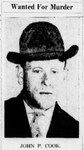 John P. Cook wanted for murder in Mary Monsell’s case.