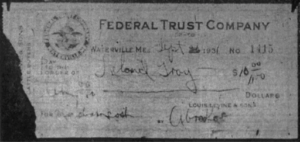 Unfinished check found on Abraham’s desk.