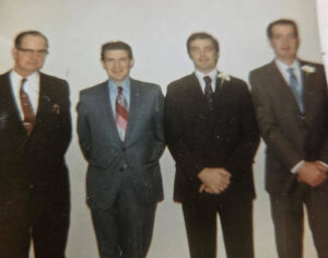 Jim Cassidy (second from left) with his father and brothers.