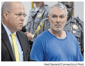 Marc J. Karun appearing at his arraignment, source Ned Gerard/Connecticut Post
