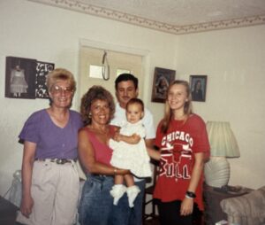 Trish and her grandmother, aunt, uncle and mother, source: Valorie Haynes Alvarez