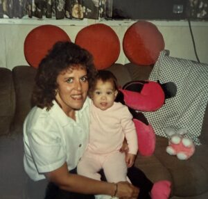Trish as a baby with her aunt Valorie, source: Valorie Haynes Alvarez