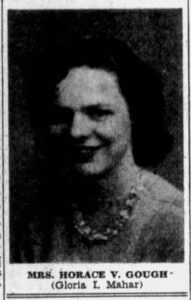 Gloria Gough’s photo shared in a wedding announcement, source: Kennebec Journal/ancestry.com
