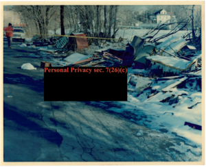 Redacted scene photo, source: Commonwealth v. Lennox David James Jr. Suffolk County District Attorney’s Office case file
